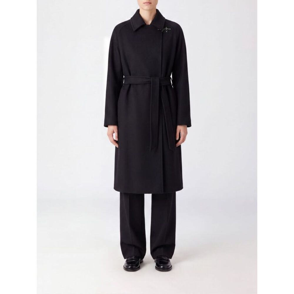 Fay Women Fay Long Double-Breasted Wool And Cashmere Coat With Belt And Toggles